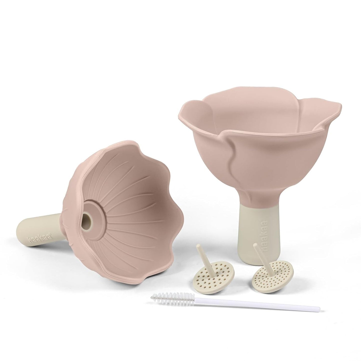 Haakaa Silicone Flower Funnel Set – Dual-Size Silicone Funnels for Kitchen Use, Small Funnels for Filling Bottles, Compatible with Haakaa Pouches