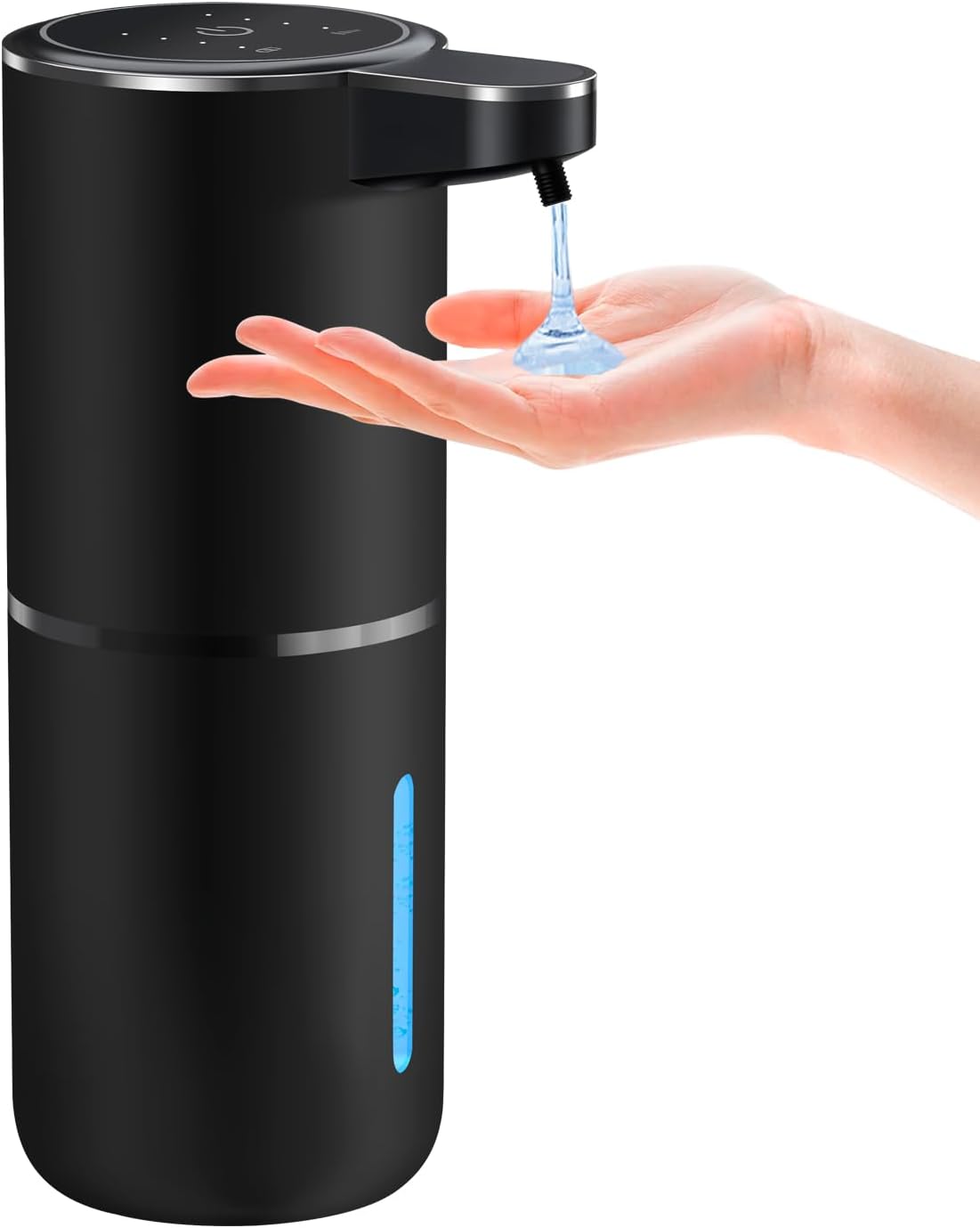 Automatic Liquid Soap Dispenser,4 Level Adjustable Liquid Dispenser, Rechargeable Soap Dispenser with USB Type C Rechargeable, 12.8oz/ 380ml Touchless Hand & Dish Dispenser for Bathroom, Kitchen