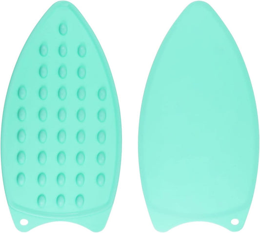 HARFINGTON 2pcs Silicone Iron Rest Pad, Multipurpose Iron Hot Resistant Mat Iron Rest Plate for Ironing Board Hot Heat Resistant Steam Compact Mat, Turquoise
