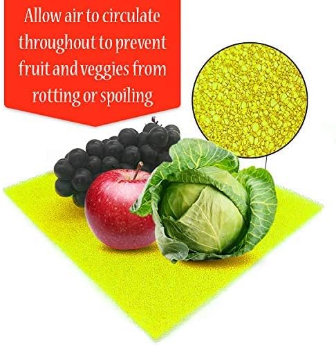 Dualplex® Fruit & Veggie Life Extender Liner for Fridge Refrigerator Drawers, 12x15 Inches (4 Pack) – Extends The Life of Your Produce & Prevents Spoilage (Yellow)