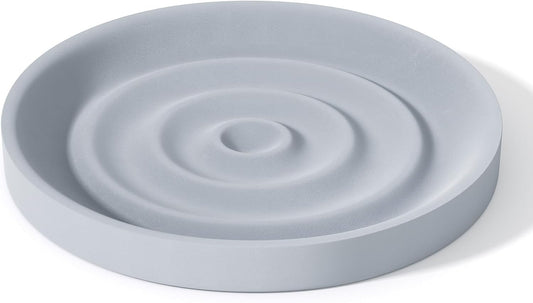 Diatomite Soap Dish Holder, Water Absorbent Stone Soap Dish, Quick Dry Stone Soap Holder, Diatomaceous Earth Bath Tray for Hand Soap, Sponge Holder, Gray