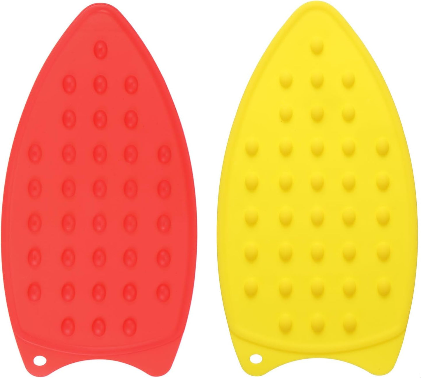 HARFINGTON 2pcs Silicone Iron Rest Pad, Multipurpose Iron Hot Resistant Mat Iron Rest Plate for Ironing Board Hot Heat Resistant Steam Compact Mat, Red/Yellow