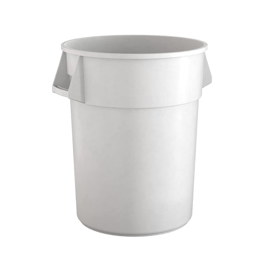 55 Gallon White Round Commercial Trash Can