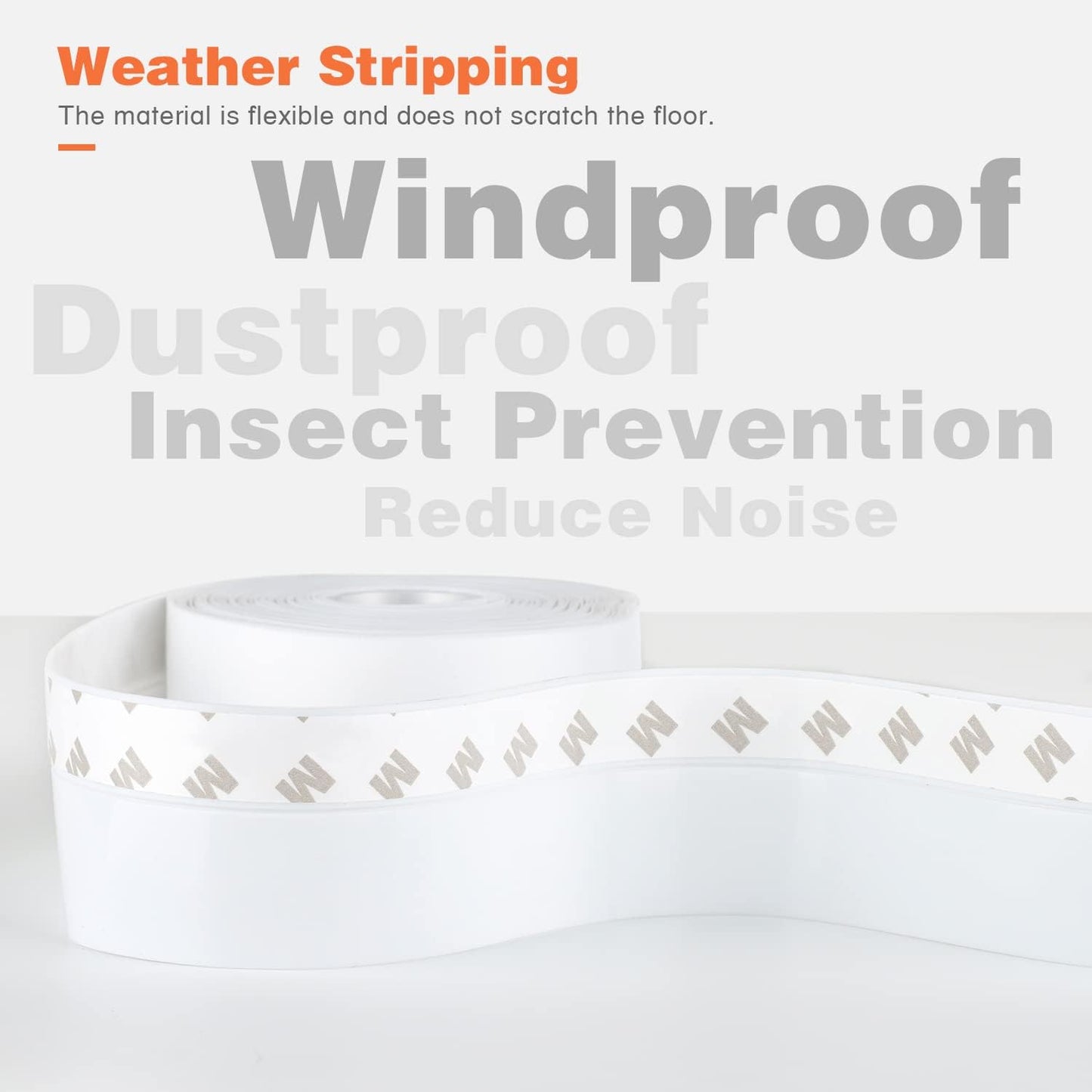 26 Feet Silicone Seal Strip, Weather Stripping Seal Tape for Door, Window & Shower Glass Gaps (White, 25MM)