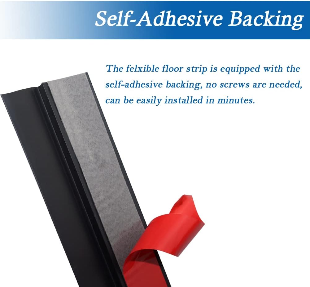 Floor Transition Strip Self Adhesive Carpet & Flooring Transitions Edging Trim Strip PVC Threshold Transitions Suitable for Threshold Height Less Than 5mm (6.56Ft, Black)