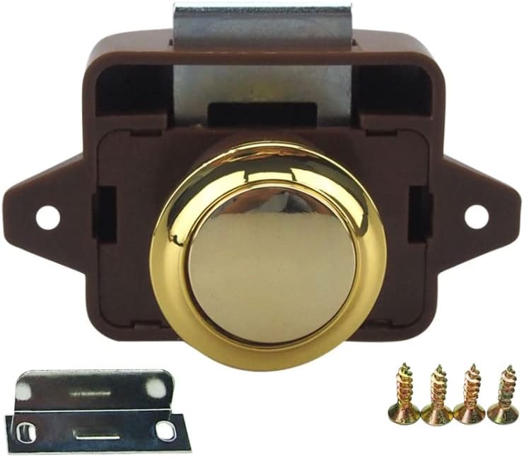 Encell Set of 5 Push Button Latch Cupboard for RV Camper Motor Home Caravan