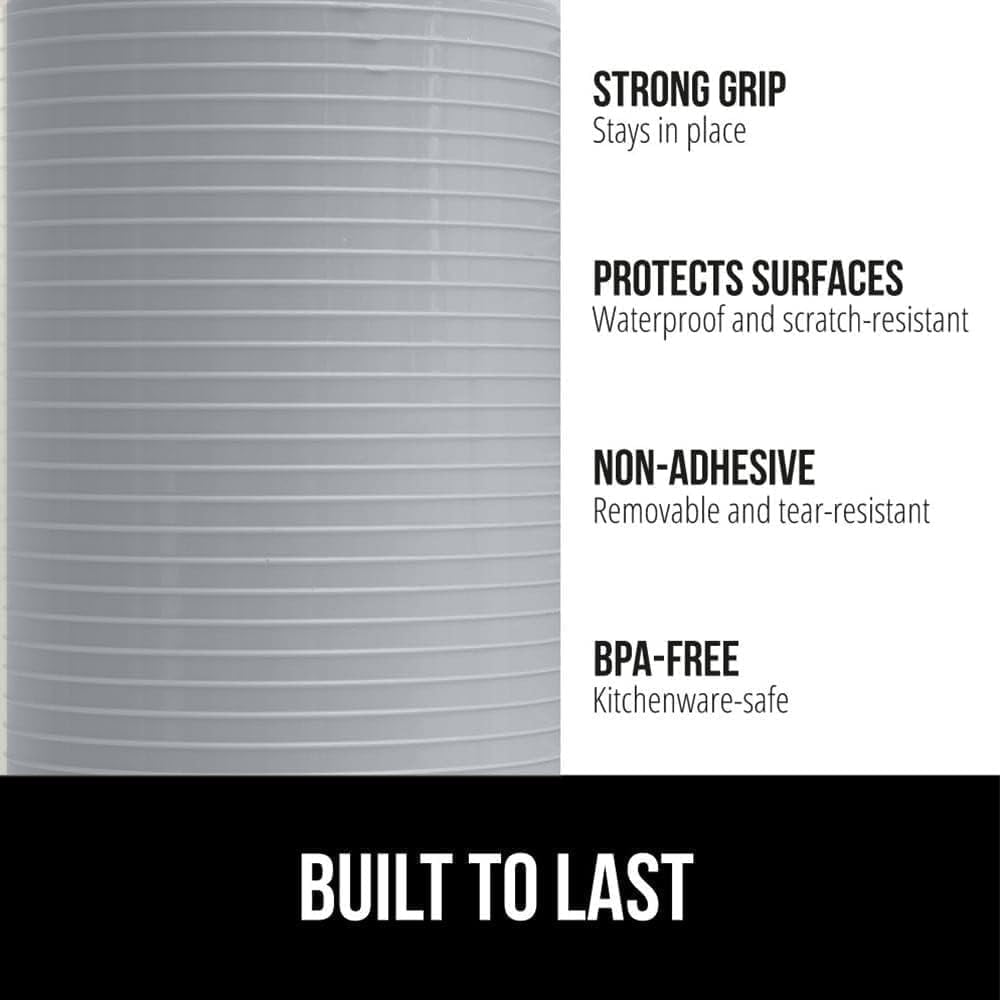 GORILLA GRIP DuraGuard Shelf Liner, 24x30 Non-Adhesive Cabinet Liners for Kitchen Drawers, Shelves, Refrigerator, Pantry Storage, Bathroom Closet, Durable Waterproof BPA Free Ribbed Plastic, Lt Gray