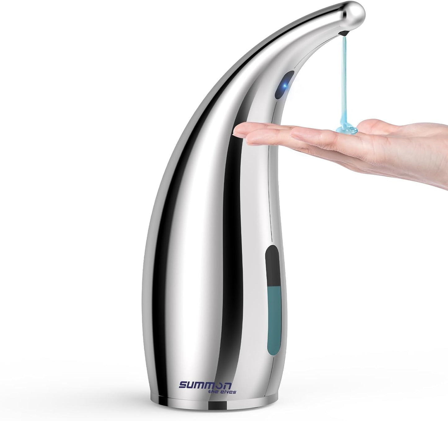 Automatic Liquid Soap Dispenser,300ML Touchless 4 Gear Adjustable,Countertop Electric Battery Operated Silver Hand Soap Dispenser with Sensor for Bathroom,Kitchen,Office