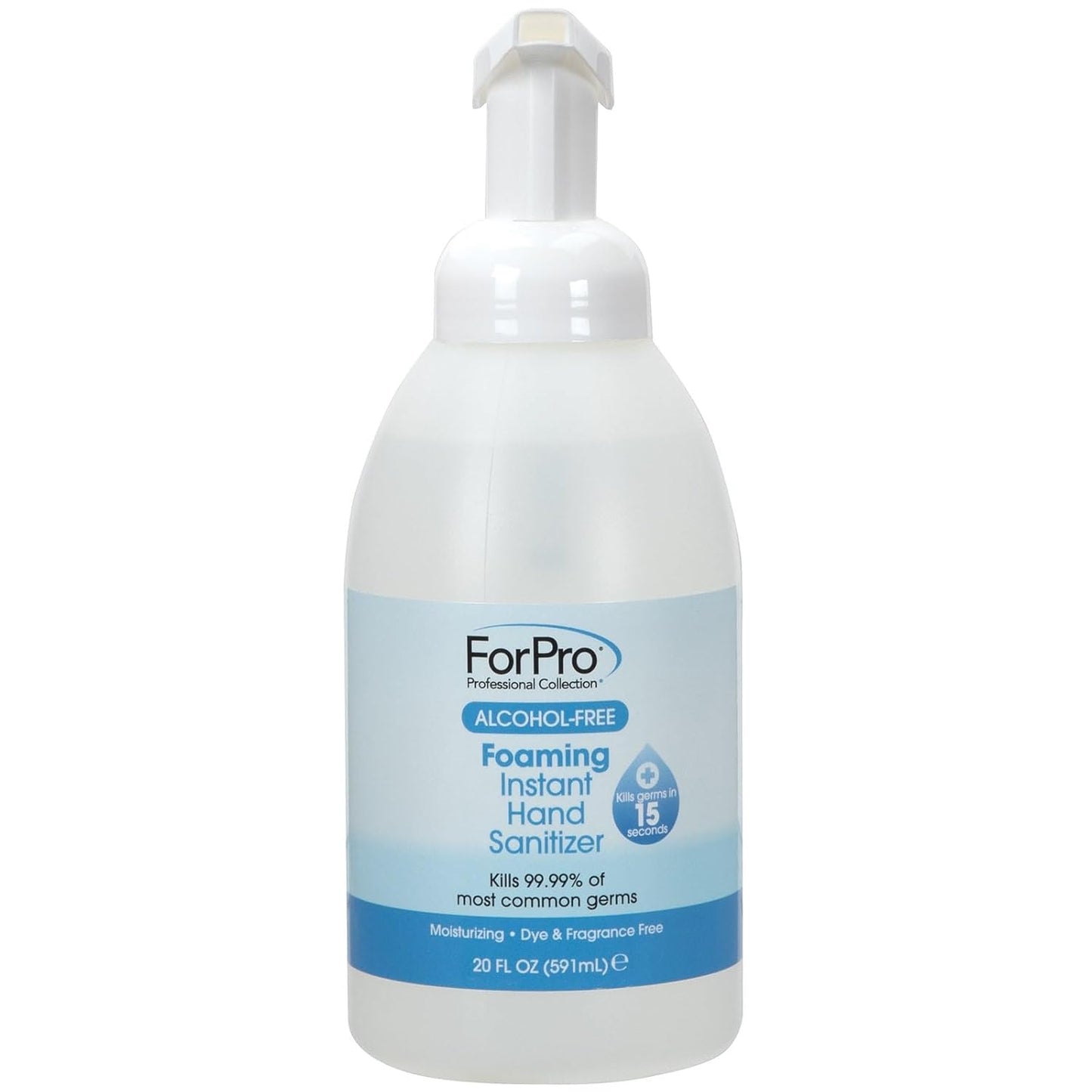 ForPro Professional Collection Alcohol-Free Foaming Instant Hand Sanitizer, Moisturizing, Dye and Fragrance Free Sanitizer, 20 Fl Oz