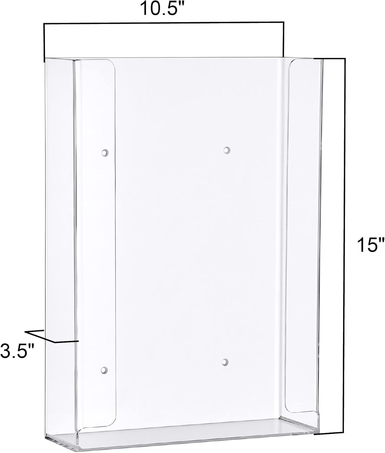 Amazing Abby Acrylic Glove Box Holder, Wall-Mounted Glove Dispenser, Floating Glove Box Organizer, Large Size (for 3 Boxes), 10.5" W x 15.0" H x 3.5" D (Mounting Hardware Included)