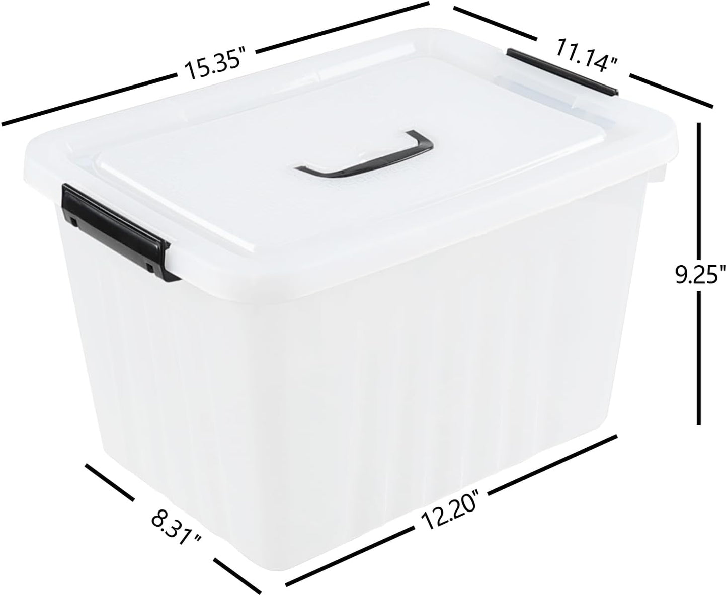 Bringer 4-Pack Clear Plastic Latching Storage Box, 18 L Storage Bin with Handle