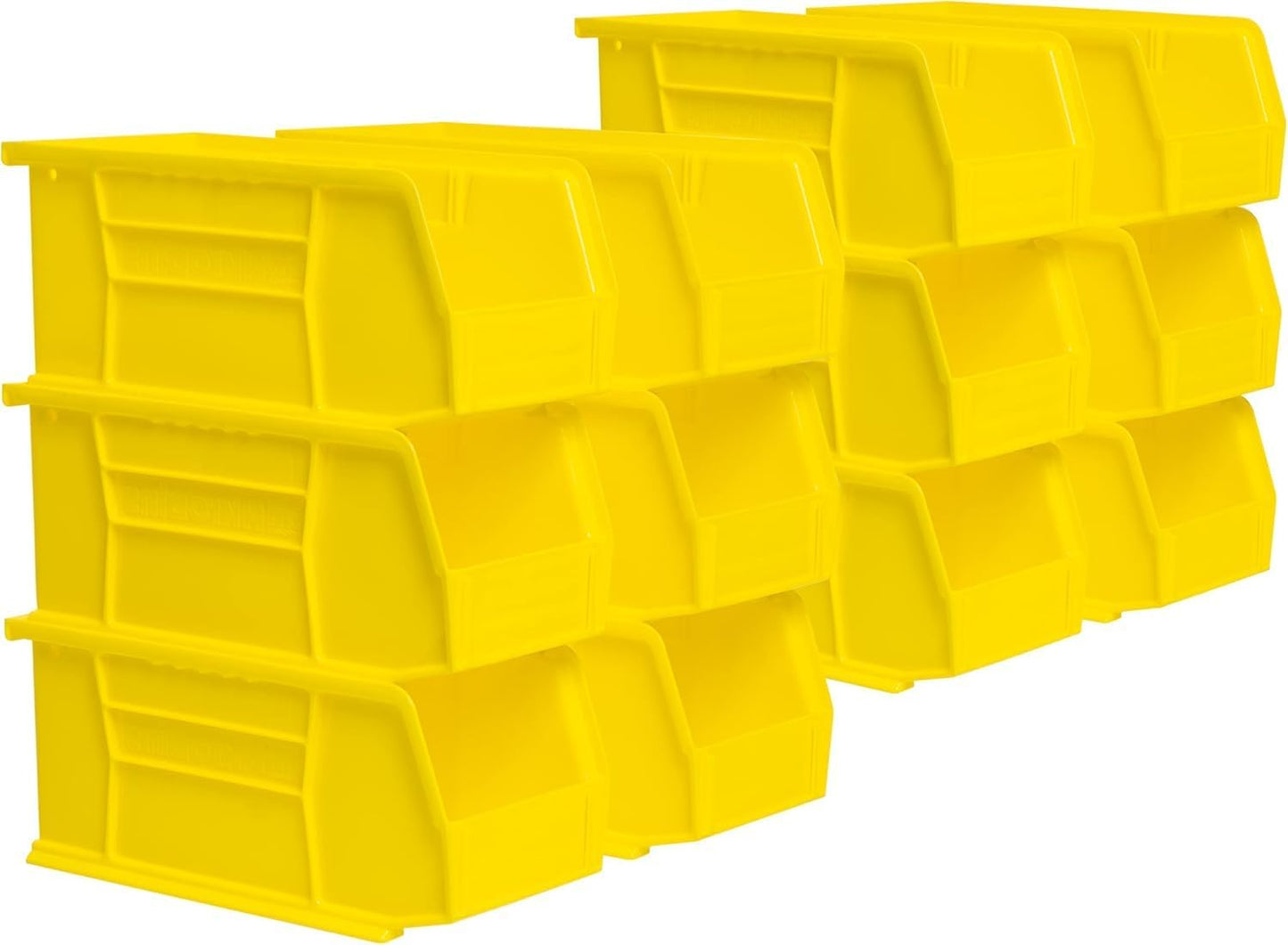 Akro-Mils 30230 AkroBins Plastic Storage Bins, Space-Saving Stackable Bins for Garage, Pantry, Craft Organization, 11-" x 5-" x 5-", Yellow, 12-Pack