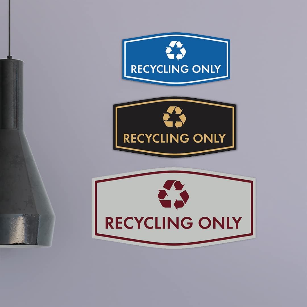 Fancy Recycling Only Sign (Black) - Small