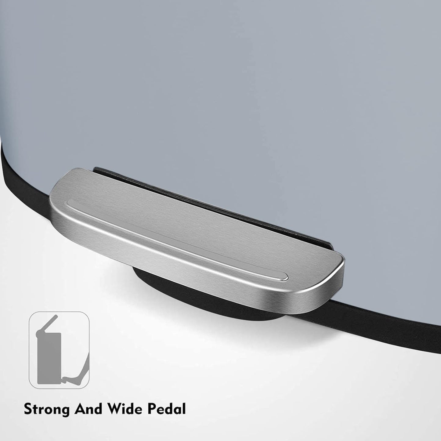 AthLike Trash Can, Stainless Steel Kitchen Garbage Can, Step Waste Bin with Hinged Lid and Removable Inner Bucket, Soft-Close, Dustbin for Bathroom Bedroom Living Room Home (Haze Blue, 13.2 Gal)