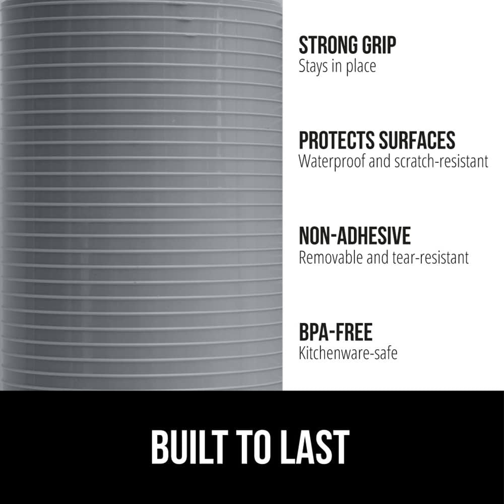 GORILLA GRIP DuraGuard Shelf Liner, 24x30 Non-Adhesive Cabinet Liners for Kitchen Drawers, Shelves, Refrigerator, Pantry Storage, Bathroom Closet, Durable Waterproof BPA Free Ribbed Plastic, Gray