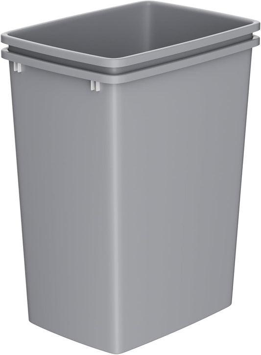 35 Quart Plastic Trash Can, Under Canbinet Waste Bin, 9-Gallons Slim Trash Can for Kitchen Bedroom Office Bathroom Under Sink Grey (4-Pack)