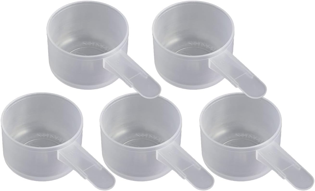 23 mL Plastic Measuring Packaging Scoop (= 23 cc/ = 4.7 teaspoon/ = 1.5 Tablespoon/ = 0.78 fl oz), Short Handle - to Measure and Dispense Spices, Granules, Powders, for Seeds Packing (5 scoops)