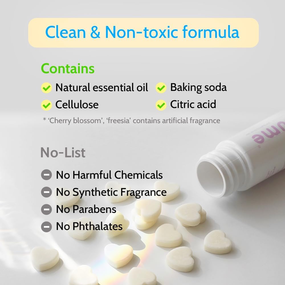 Effervescent Bathroom Air Freshener - Floral Lavender - Toilet Deodorizer, Bathroom Odor Eliminator, Flushable Air Freshener Toilet Tablets, 2 Pack (60 Tablets)