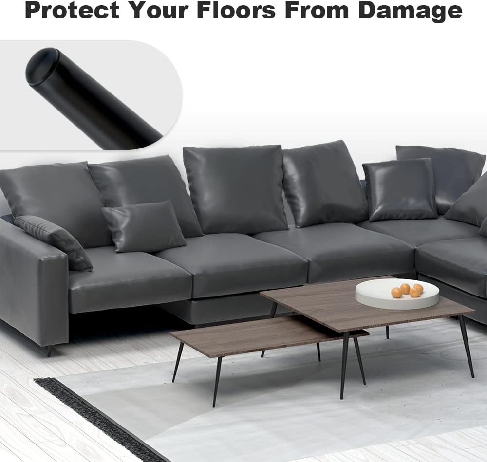 4PCS 4 Inch Matte Black Tapered Angled Legs for Furniture, Metal Mid Century Mordern Feet, Heavy Duty Slanted Stand Legs Kit for Couch, Coffee Table, Desk, Dresser, Sofa, Chair