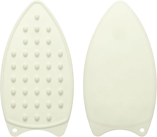 HARFINGTON 2pcs Silicone Iron Rest Pad, Multipurpose Iron Hot Resistant Mat Iron Rest Plate for Ironing Board Hot Heat Resistant Steam Compact Mat, Cream
