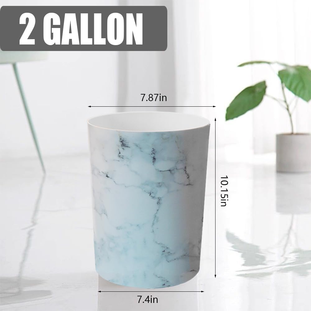 Feisco Small Trash Can for Bathroom, 2 Gallon Trash Can Trash Bin Wastebasket Garbage Can for Kitchen,Bathroom Office, Bedroom,Dorms,Laundry Room (White, 1 Pack)