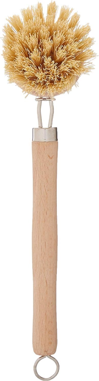 Fox Run 74906 Natural Dish Brush, Tampico Fiber Bristles Brown, 9"