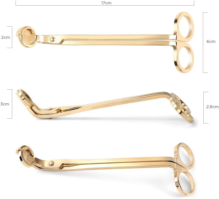 AIM & GGKK Candle Snuffer Gold Copper Trimmer Wick Antique Brass Candle Wick Clipper Wick Cutter Scissor