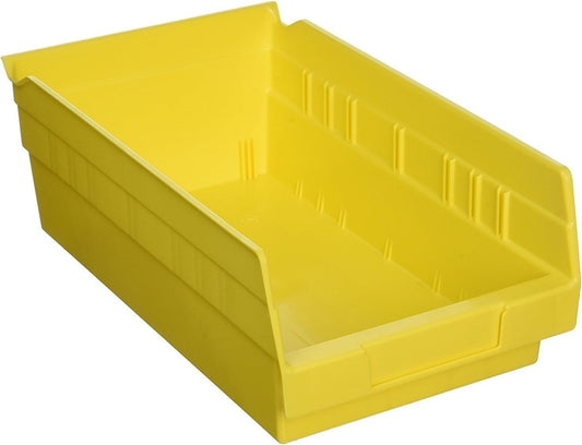 Akro-Mils 30130 Plastic Shelf Bins, Heavy Duty Storage Bins for Garage, Closet, and Drawer Organization, 12-Inch x 6-1/2-Inch x 4-Inch, Yellow, 12-Pack
