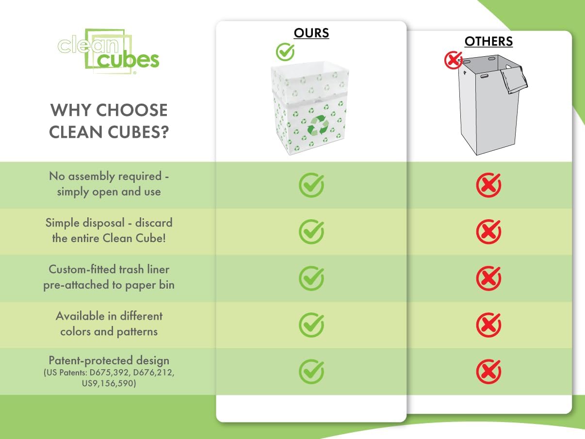 13 Gallon Disposable Pop-Up Trash Cans (6-Pack) with Fitted Bags – Foldable Garbage & Recycling Bins for Parties, Events & Kitchen (Recycle, 17" H x 13.5" W x 10" D)