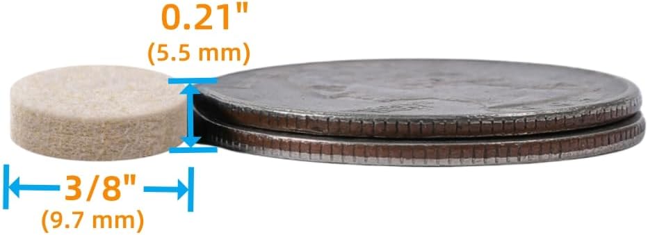 Furnigear Felt Pads Small 3/8" Felt Pads for Cabinet Doors Bumpers, Cabinet Cushion Dots Felt Cabinet Door Stops, Self Adhesive Thick Bumper Pads to Protect Surfaces -Anti Scratch 234 Pcs Round Beige