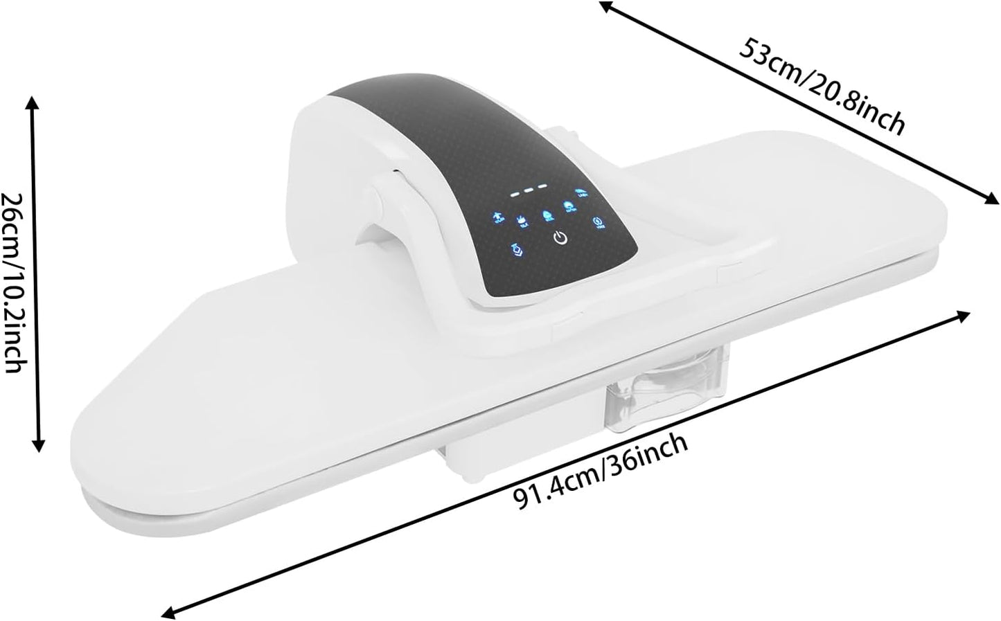 Intelligent Steam Press with 5 Fabric Setting Professional Steamer 1600W for Home/Business 36inch Non-stick Large Pressing Surface Auto Shutoff & Temp Settings Digital Touch Screen (White)