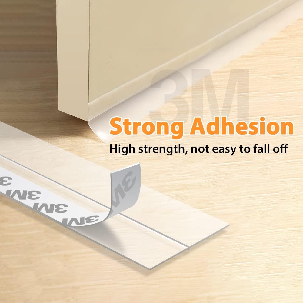 28.9 Ft Weather Stripping Door Seal Strip Tape,Silicone Door Draft Stopper,Self Adhesive Shower Door Bottom Seal, Insulation Strip for Door Frame Windows and Glass Gaps (Transparent, 35mm)