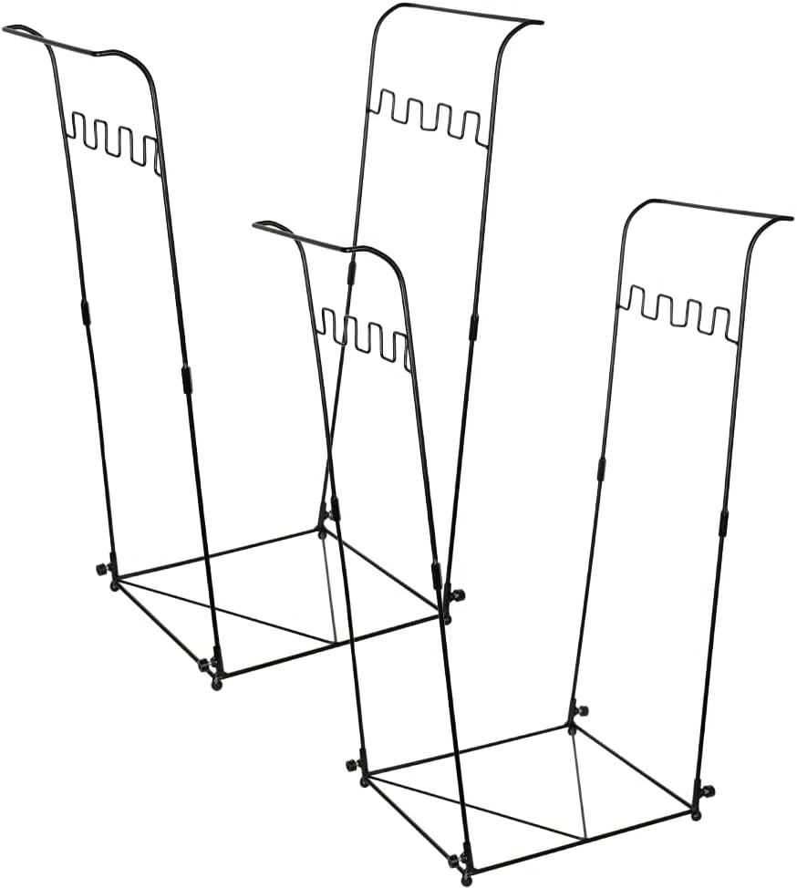 2 Pack Trash Bag Holder, 30-45 Gallon Garbage Bag Holder, Metal Portable Leaf Bag Holder, Multi-use Trash Bag Holder Stand for Indoor, Outdoor, Camping, Parties