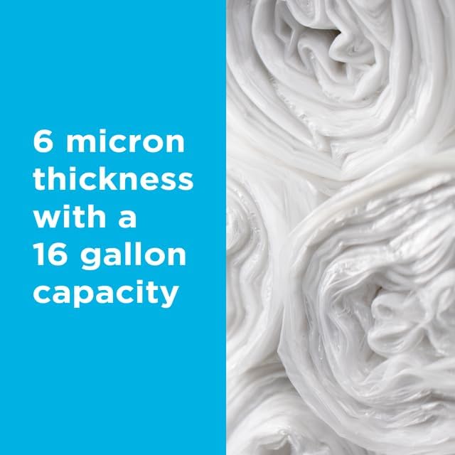 12-16 Gallon Trash Bags, Bulk Pack of 1000 High Density 6 Micron Clear Trash Bags, Lightweight Trash for Small Wastebaskets - 20 Rolls with 50 Per Roll