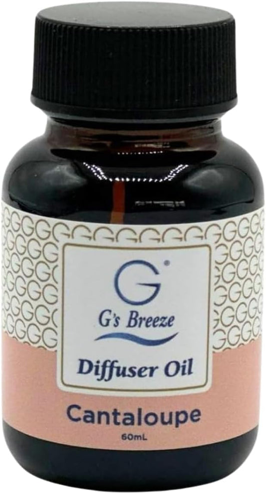 G's Breeze Cantaloupe Diffuser Oil Refill - Sweet, Refreshing & Juicy Scent of Ripe Cantaloupe - Uplifting Aroma, Fruity Spray for Home or Office - Energizing & Long-Lasting Fragrance - 60 ML