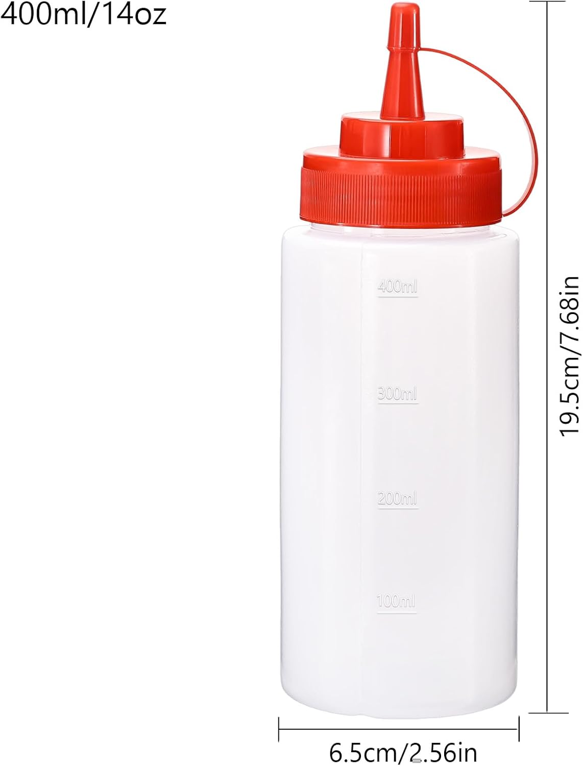 Condiment Squeeze Bottles Ketchup Dispenser, 2 Pack 16oz Squeeze Bottles for Liquids, Plastic Sauce Bottle with Cap Lid, Squirt Bottles for Sauces Liquids BBQ Dressing Pancake Art