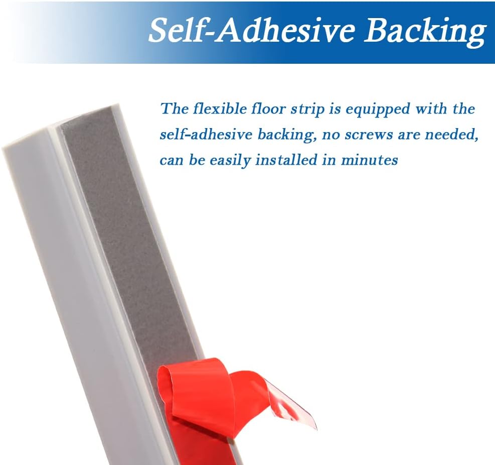 Floor Transition Strip Self Adhesive Carpet & Flooring Transitions Edging Trim Strip PVC Threshold Transitions Suitable for Threshold Height Less Than 5mm (20Ft, Dark Gray)