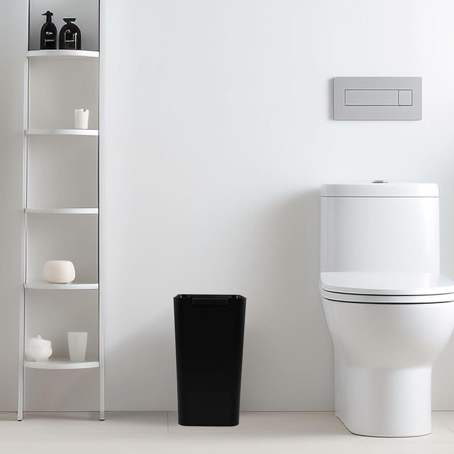 4.5 Gallon Plastic Office Wastebasket, Plastic Trash Cans, Black, 3 Packs