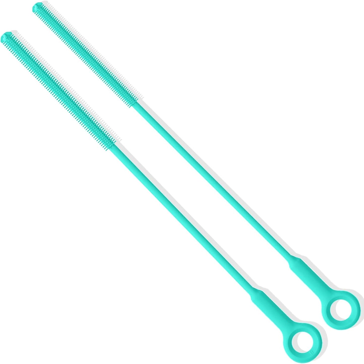 Extra Long Straw Cleaner Brush,Reusable and Soft Silicone Straw Cleaning Brush to Clean Crevice(Green)