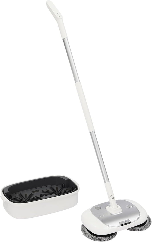 Cordless Electric Floor Cleaner Electric Mop Floor Cleaner Automatic Cleaning Buckle Rechargeable Floor Polisher Up to 100 mins with LED Headlight Water Sprayer for Wooden Marble Tile Hardwood Floor