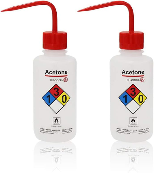 2pcs of Safety Wash Bottles, Vol.500ml 17oz, Acetone Wash Bottle, LDPE Material, LVM004