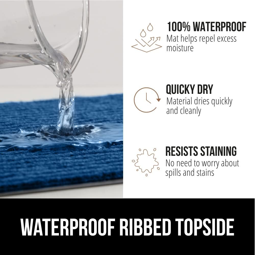 GORILLA GRIP Traffic Guard Door Mat, 72x48, Heavy Duty Welcome Mats, Commercial Office Space Doormat, Waterproof, Fade Resistant, Strong Rubber Backing, Low Profile, Shoe and Boot Scraper, Blue