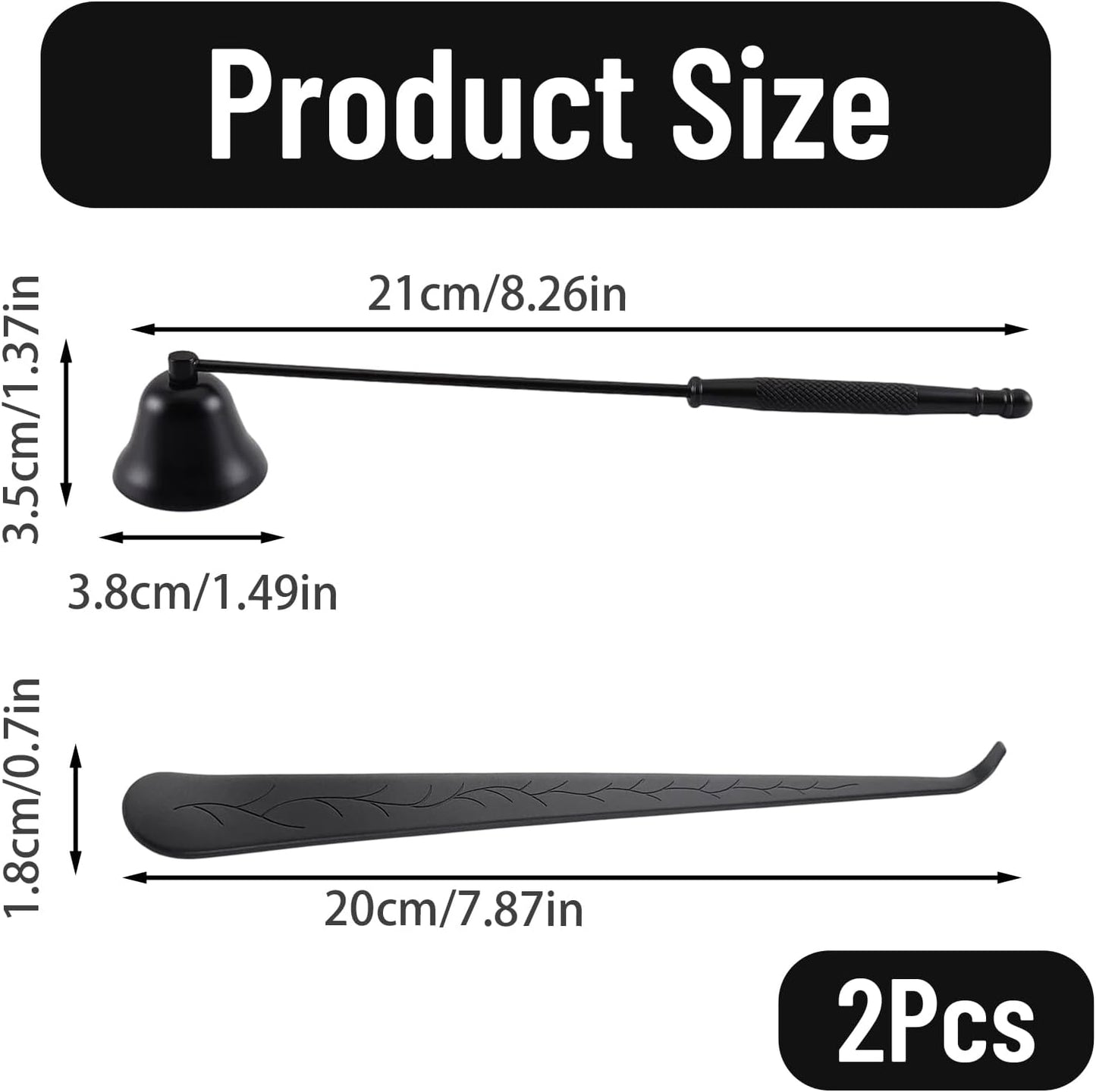 2-Piece Candle Snuffer with Wick Dipper,Candle Snuffer, Brass Candle Snuffer and Long Handle Putting Out Fire, Durable Metal Candle Tools for Home Decor and Relaxation