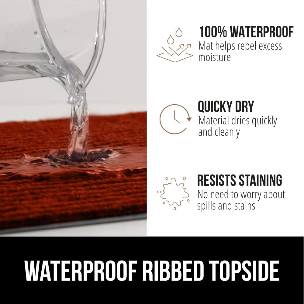 GORILLA GRIP Traffic Guard Door Mat, 2 Pack, Heavy Duty Waterproof Doormat, Commercial Office Space Welcome Mats, Stain and Fade Resistant, Low Profile, Strong Rubber Backing, 29x17, Red