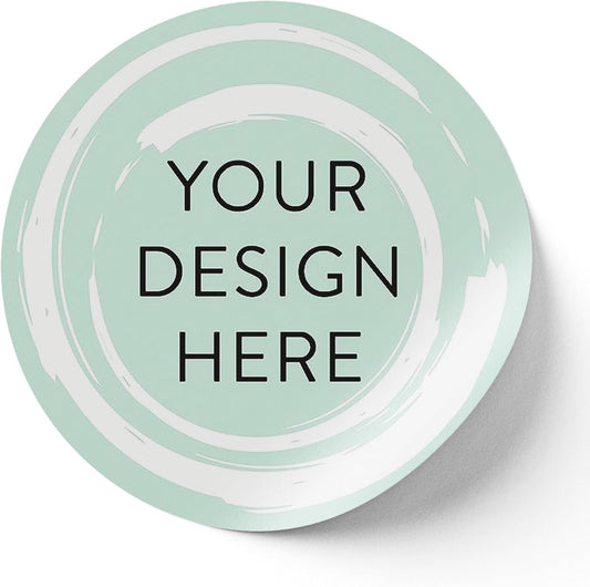 100 Custom Vinyl Stickers - Upload Your own Image, Text, Design, Logo - Personalized Logo Labels for Handmade, Packaging, Bottle, Jars, Candle, Brand Stickers (Mint, 1.5x1.5)