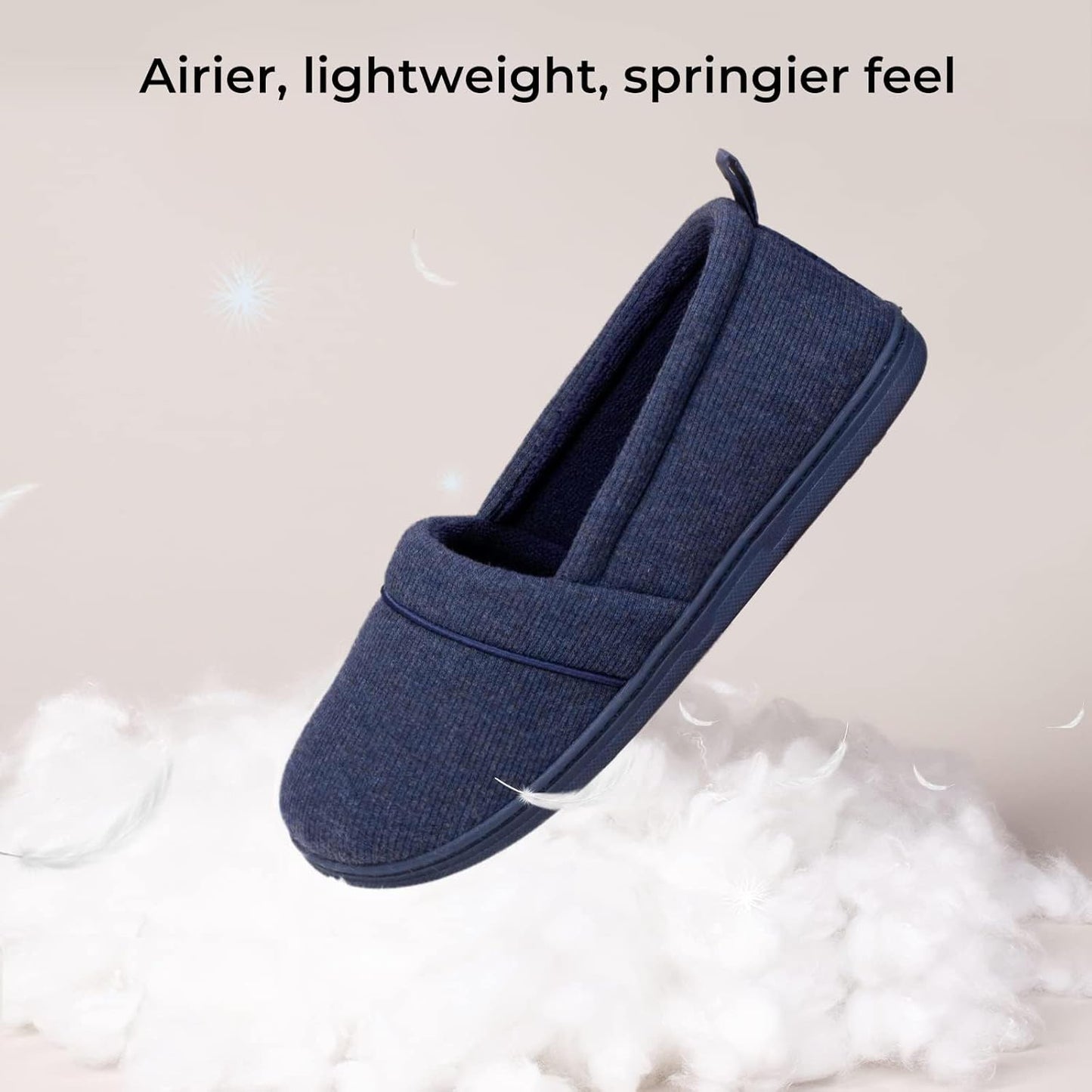 HomeTop Women's Comfy Loafer Slippers Lightweight Memory Foam Non-slip Indoor House Shoes