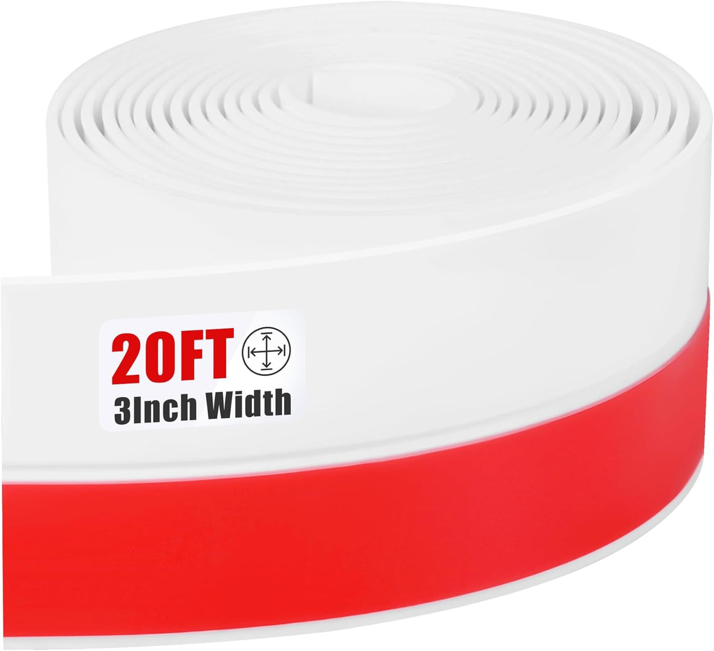 Draft Seal Tape for Doors and Windows 3 in x 20 Ft Silicone Weather Stripping Extra Thick 2mm Door Seal Strip with Strong Adhesive Draft Insulation Stopper Side Seal - White