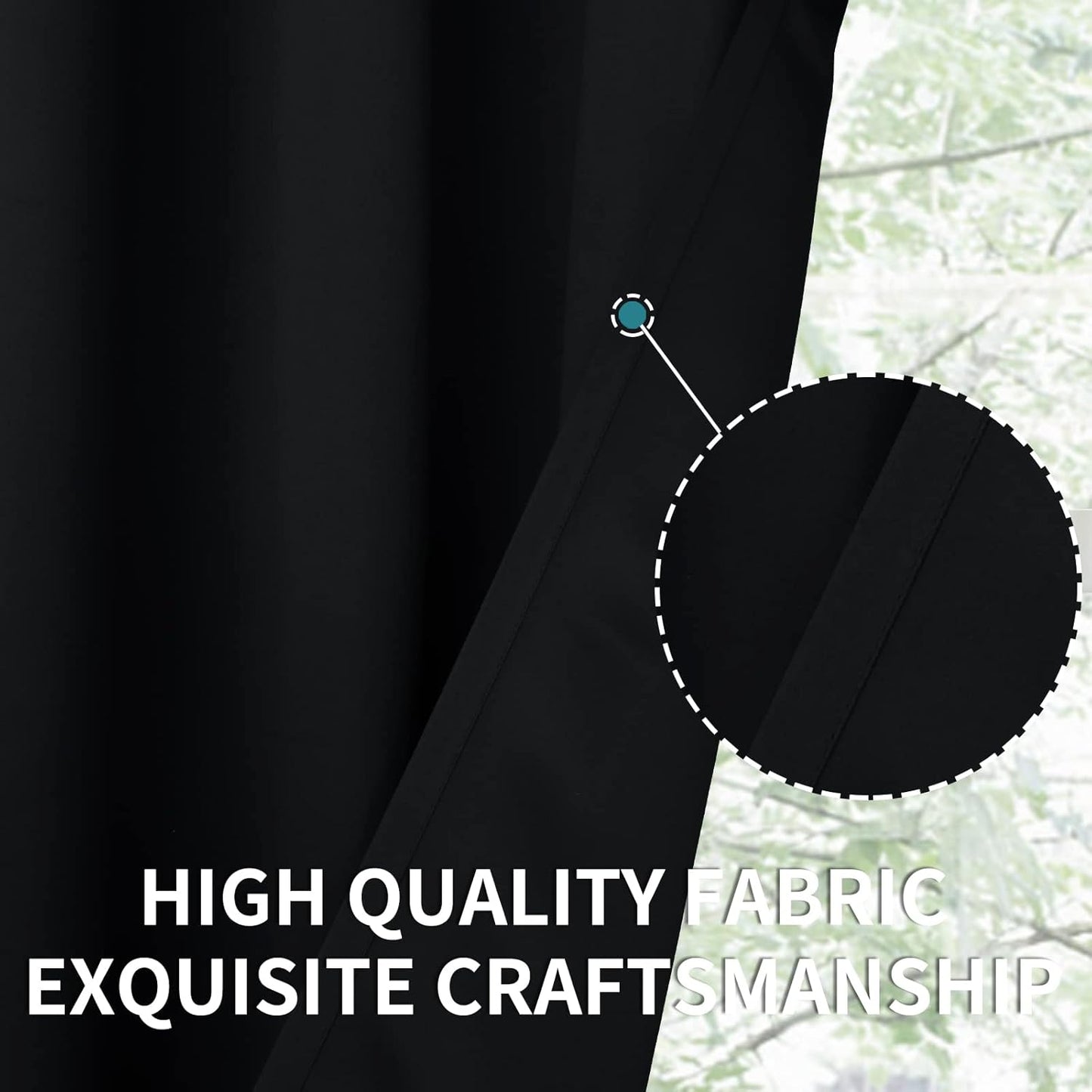 BGment 84 Inches Long Blackout Curtains for Bedroom - Thermal Insulated Room Darkening Drapes with Rod Pocket for Living Room, 52 x 84 Inch, 2 Panels, Black