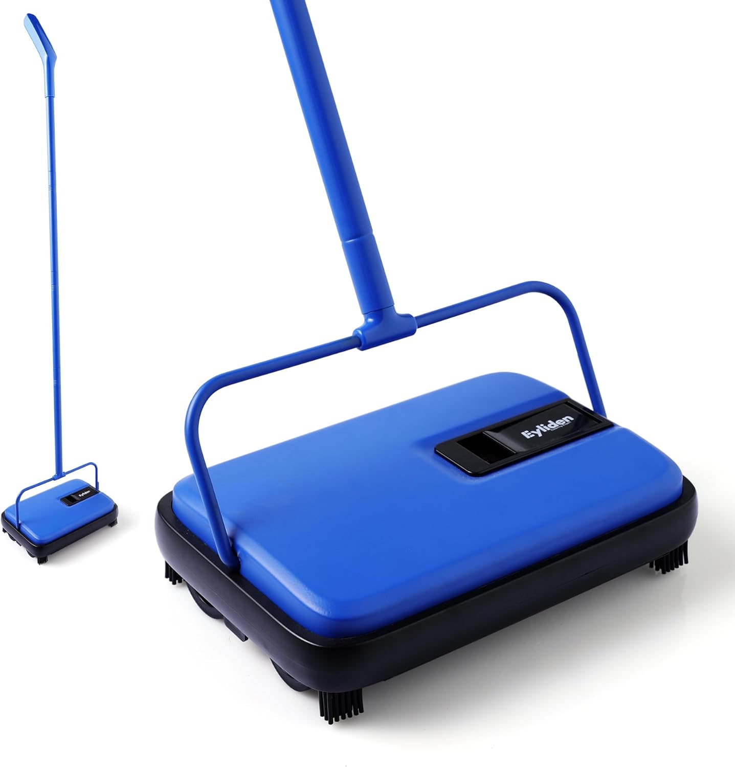 Eyliden Carpet Sweeper, Mini Size Lightweight Hand Push - No Noise, Non-Electric, Easy Manual Sweeping Only for Carpet Cleaning (Blue)