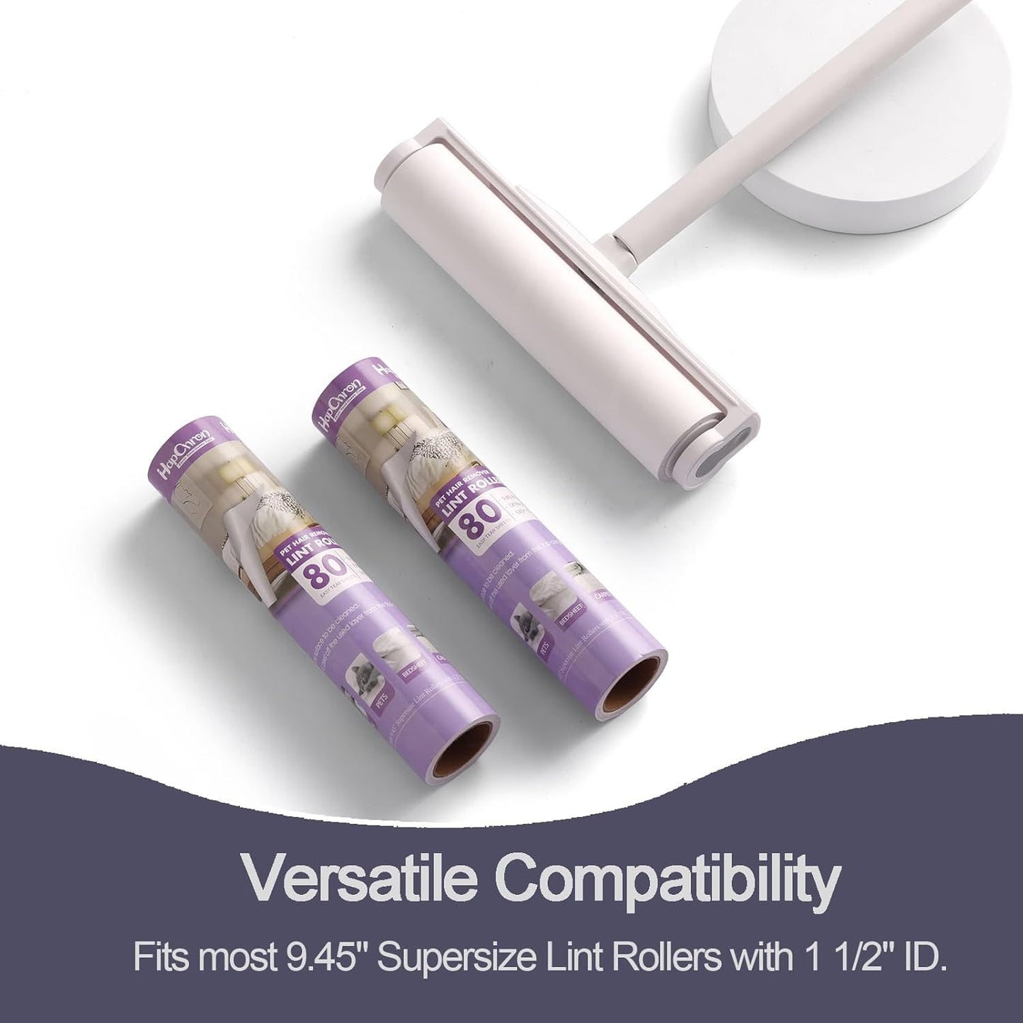 9.45 inch Large Surface Lint Roller Refills, Fits Most 9.45" Supersize Lint Rollers with 1.5" ID, Total 320 Easy Tear Sheets (Pack of 4)